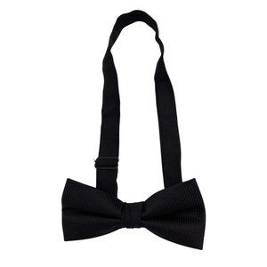 2 Classic Black Bow Ties - 100% Silk